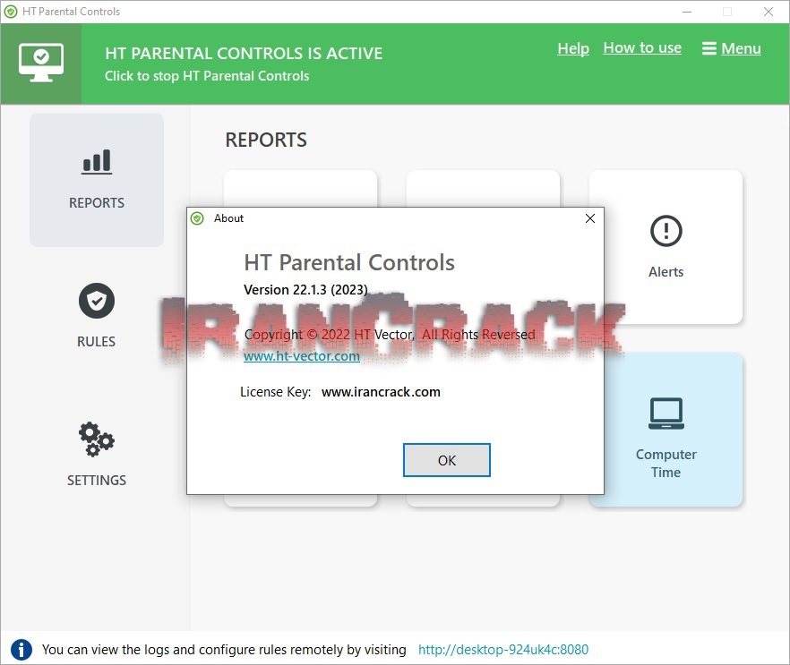 نرم افزار کنترل کودکان در استفاده از کامپیوتر HT Parental Controls v22.1.3